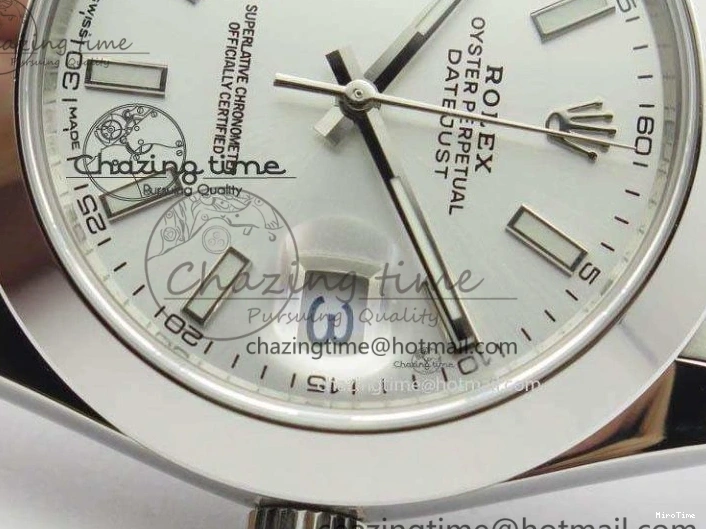 MiroTime 0416 HighQuality DateJust 41mm 126300 SS Noob 1:1 Best Edition Silver Dial Stick Markers On SS Bracelet A 3597